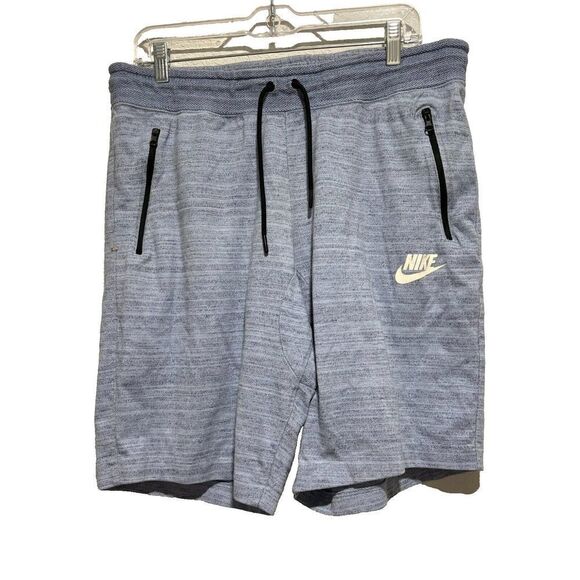 Nike Athletic Shorts Gray XLarge Stripped Pocket Logo Elastic Waist Drawstring - Picture 1 of 9